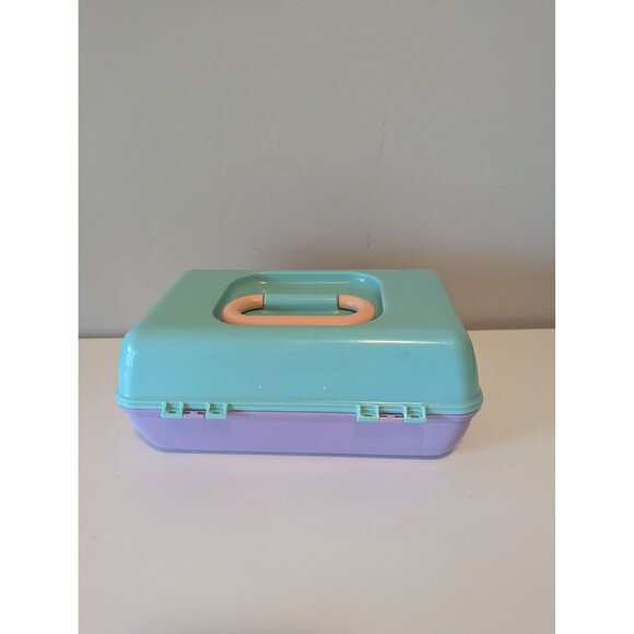 Caboodles Pretty in Petite Case Pastel Plastic Organizer Box With Mirror & Compa - Picture 2 of 5